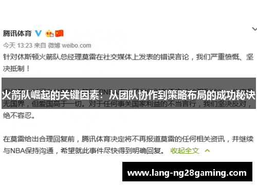 火箭队崛起的关键因素：从团队协作到策略布局的成功秘诀